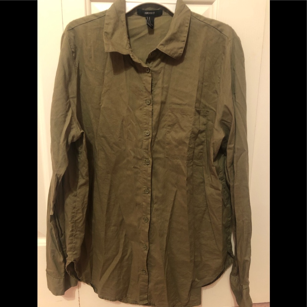 Forever 21 long sleeve button down shirt
